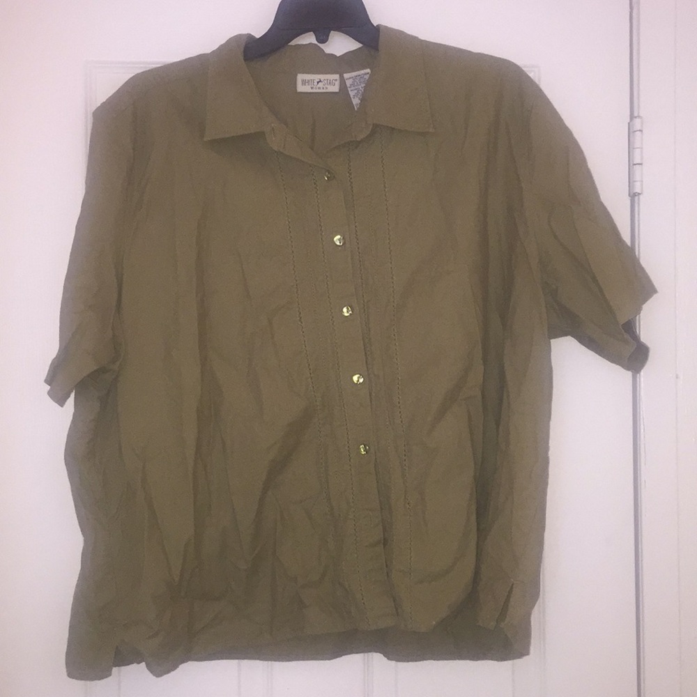 White Stag Women’s Size 26W/28W Olive Green Top
